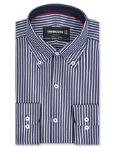 Stripe Navy Tailored Smart Fit Shirt FS2823SF-14.5