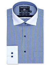 Stripe Navy Tailored Smart Fit Shirt FS2871-2SF-14.5