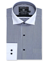 Stripe Black Classic Fit Shirt FS2874-1RF-14.5
