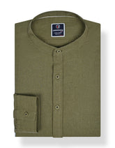 Olive Embriodery Plain Casual Shirt CS2371-1R-S