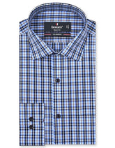 Check Sky/Brown Tailored Smart Fit Shirt FS1048SF-14.5