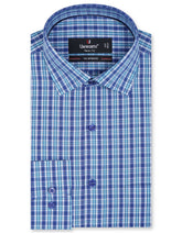 Check Blue Tailored Smart Fit Shirt FS1056SF-14.5
