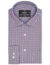 Check Maroon Tailored Smart Fit Shirt FS1065SF-14.5