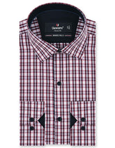 Check Maroon Classic Fit Shirt FS1081-3RF-14.5