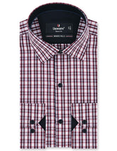 Check Maroon Tailored Smart Fit Shirt FS1081-3SF-14.5