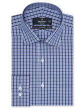Check Navy Tailored Smart Fit Shirt FS1098-1SF-14.5