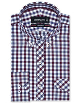 Check Maroon Tailored Smart Fit Shirt FS1112SF-14.5