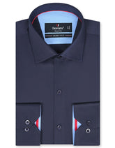 Plain Navy Tailored Smart Fit Shirt FS1573SF-14.5