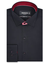 Plain Black Classic Fit Shirt FS1600-3RF-14.5