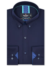 Plain Navy Tailored Smart Fit Shirt FS1601-1SF-14.5