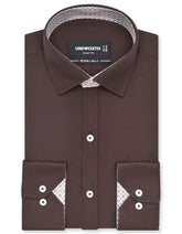 Plain Chocolate Tailored Smart Fit Shirt FS1652-1SF-14.5