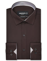 Plain Chocolate Tailored Smart Fit Shirt FS1652-2SF-14.5