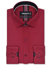 Plain Maroon Tailored Smart Fit Shirt FS1655-3SF-14.5