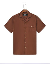 Plain Brown Tailored Smart Fit Shirt FS2366SH-14.5