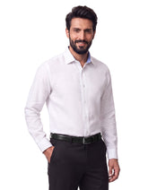 White Plain Tailored Smart Fit Linen Shirt
