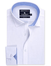 White Plain Tailored Smart Fit Linen Shirt