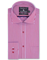 Stripe Maroon/Sky Tailored Smart Fit Shirt FS2744-1SF-14.5