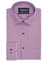 Stripe Maroon Classic Fit Shirt FS2759-1RF-14.5