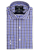 Check White/Blue Tailored Smart Fit Shirt FS2790SF-14.5
