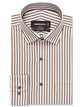 Stripe Brown Classic Fit Shirt FS2830RF-14.5