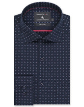 Printed Navy/Sky Tailored Smart Fit Shirt FS642SF-14.5