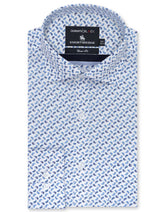 Printed White/Sky Classic Fit Shirt FS646RF-14.5