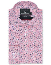 Printed White/Red Classic Fit Shirt FS648RF-14.5