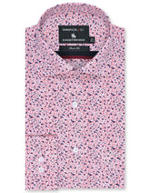 Printed White/Red Tailored Smart Fit Shirt FS648SF-14.5