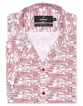 Printed Red Tailored Smart Fit Shirt FS759-1SH-14.5