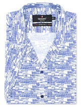 Printed Navy Tailored Smart Fit Shirt FS760-1SH-14.5