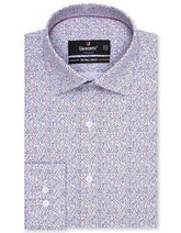 Printed Royal Blue Classic Fit Shirt FS807RF-14.5