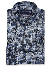 Printed Grey Classic Fit Shirt FS834RF-14.5