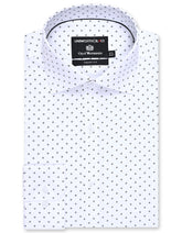 Printed White Tailored Smart Fit Shirt FS845SF-14.5