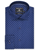 Printed Navy Tailored Smart Fit Shirt FS848SF-14.5