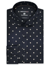 Printed Black Classic Fit Shirt FS855-1RF-14.5