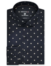 Printed Black Tailored Smart Fit Shirt FS855-1SF-14.5