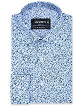 Printed Navy Tailored Smart Fit Shirt FS858-1SF-14.5