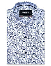 Printed Navy Tailored Smart Fit Shirt FS862SH-14.5