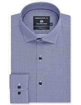 Printed Navy Tailored Smart Fit Shirt FS863-1SF-14.5