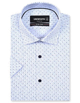 Printed Grey Tailored Smart Fit Shirt FS864SH-14.5