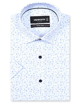 Printed Blue Tailored Smart Fit Shirt FS865-1SH-14.5