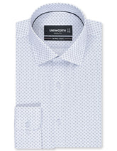 Printed Navy Tailored Smart Fit Shirt FS872-1SF-14.5