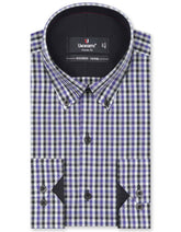 Check Black/Purple Classic Fit Shirt FS968RF-14.5