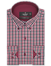 Check Black/Red Classic Fit Shirt FS969RF-14.5