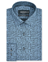 Printed Blue Classic Fit Shirt FS833-1RF-14.5