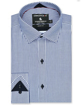 Stripe Navy Tailored Smart Fit Shirt FS2871-3SF-14.5
