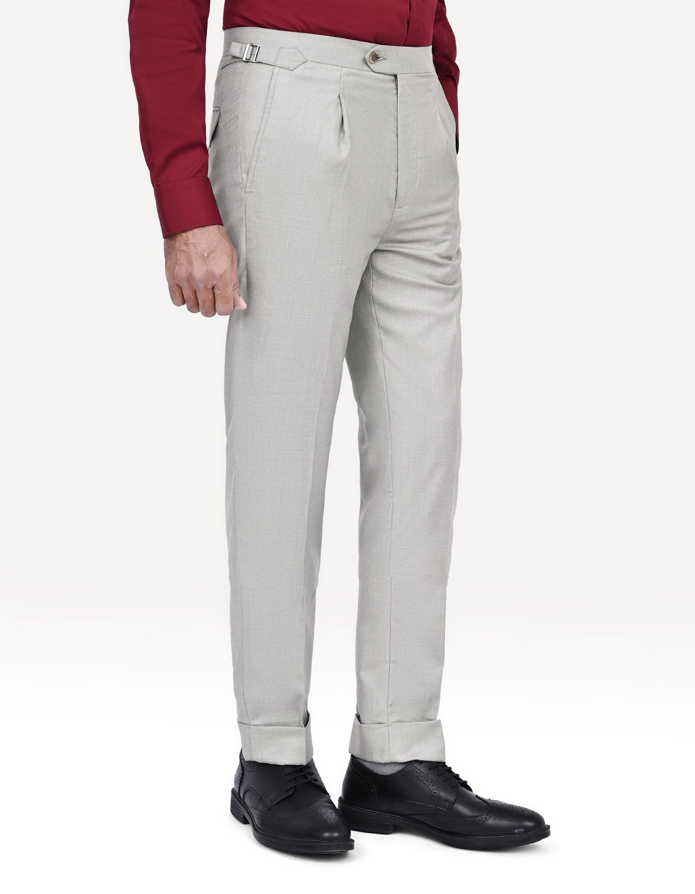 Stone Plain Formal Trouser Tailored Smart Fit FT535-1S-30