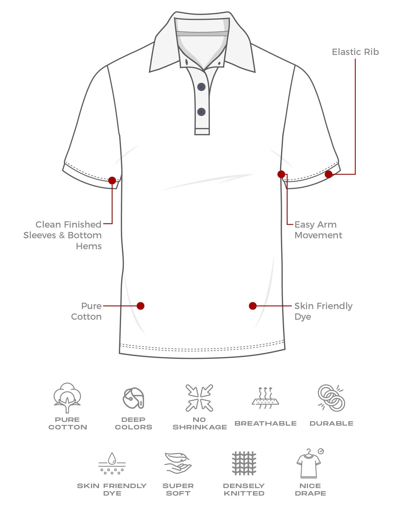 Chrome Plain Pique Polo Shirt