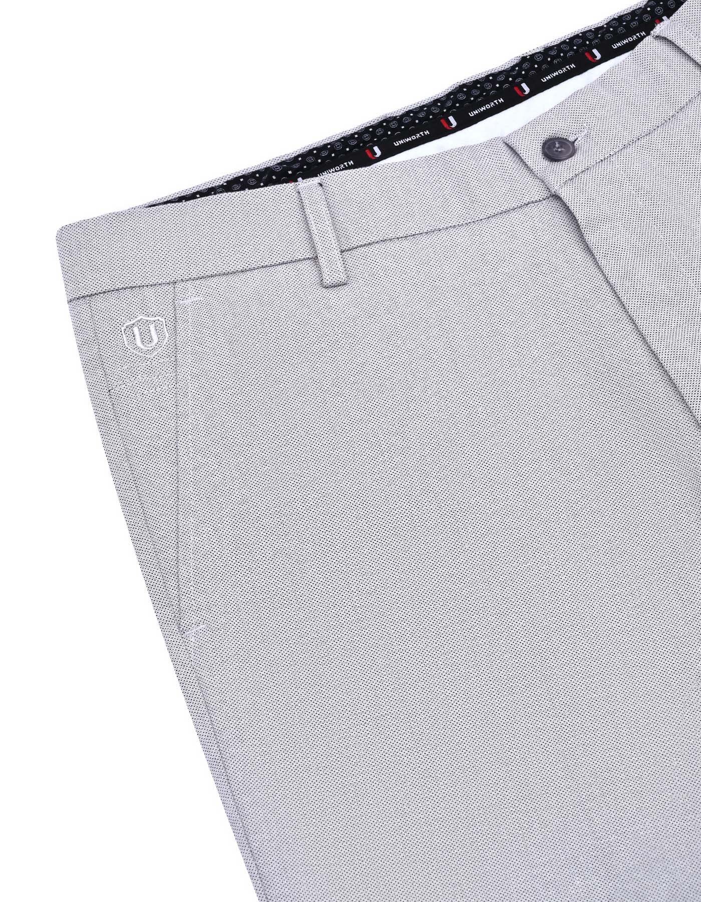 Silver Smart Fit Cotton Trouser FTC2550S-36