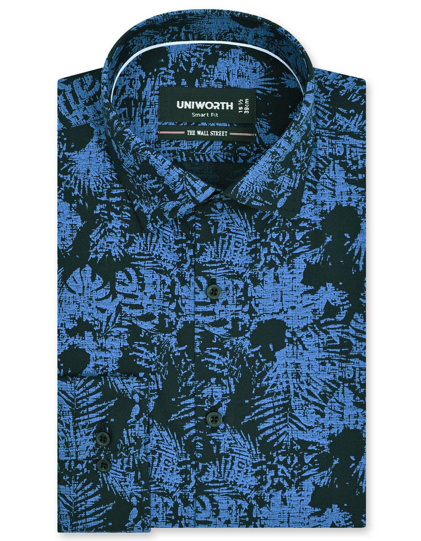 Printed M Blue Tailored Smart Fit Shirt FS829SF-14.5